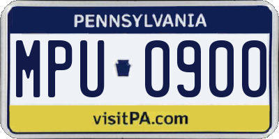 PA license plate MPU0900