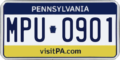 PA license plate MPU0901