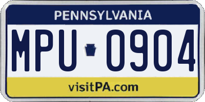 PA license plate MPU0904