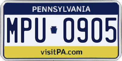 PA license plate MPU0905
