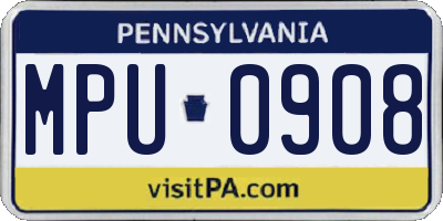 PA license plate MPU0908