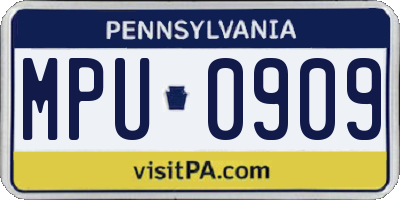 PA license plate MPU0909