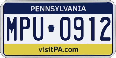 PA license plate MPU0912