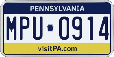PA license plate MPU0914