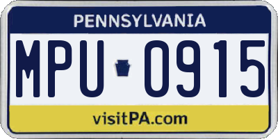 PA license plate MPU0915
