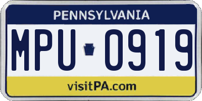 PA license plate MPU0919