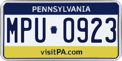 PA license plate MPU0923
