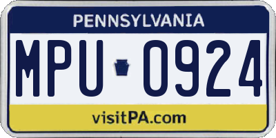 PA license plate MPU0924