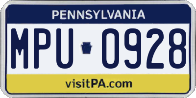 PA license plate MPU0928