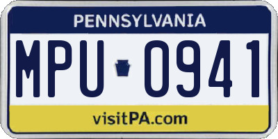 PA license plate MPU0941