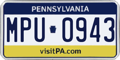 PA license plate MPU0943