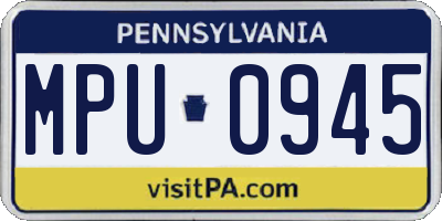 PA license plate MPU0945
