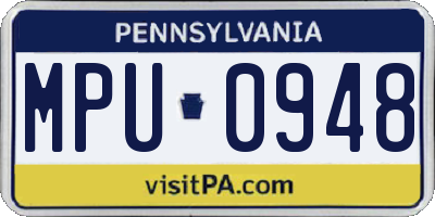 PA license plate MPU0948
