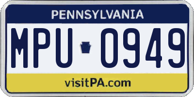 PA license plate MPU0949