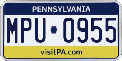PA license plate MPU0955