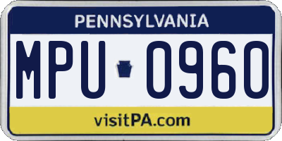 PA license plate MPU0960