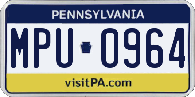 PA license plate MPU0964