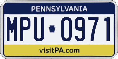 PA license plate MPU0971