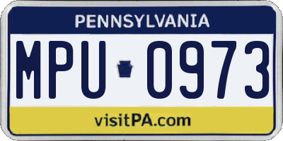 PA license plate MPU0973