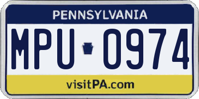 PA license plate MPU0974