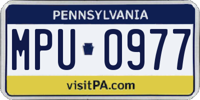 PA license plate MPU0977
