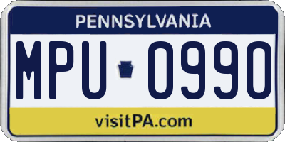 PA license plate MPU0990