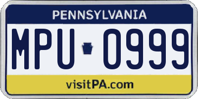 PA license plate MPU0999