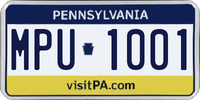 PA license plate MPU1001