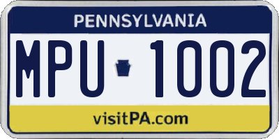 PA license plate MPU1002