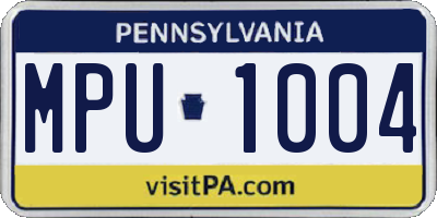 PA license plate MPU1004
