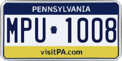 PA license plate MPU1008