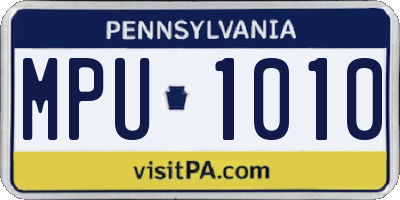 PA license plate MPU1010