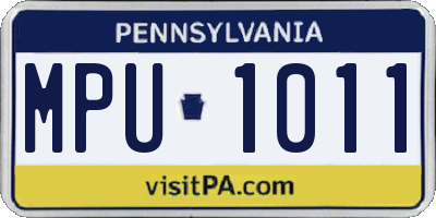 PA license plate MPU1011