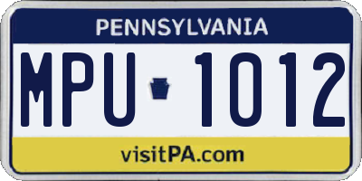 PA license plate MPU1012