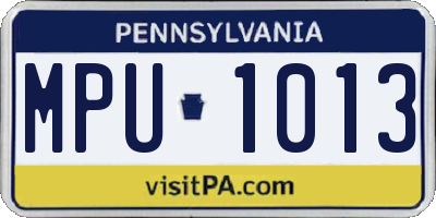 PA license plate MPU1013