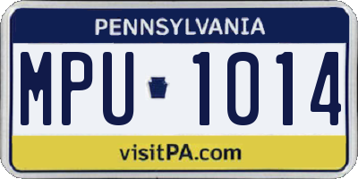 PA license plate MPU1014