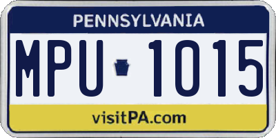 PA license plate MPU1015