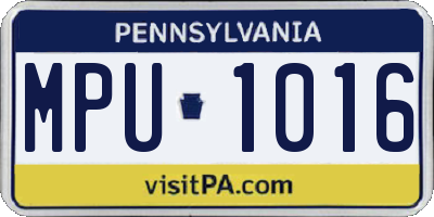PA license plate MPU1016