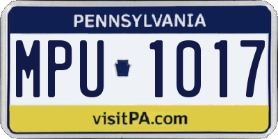 PA license plate MPU1017