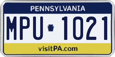 PA license plate MPU1021