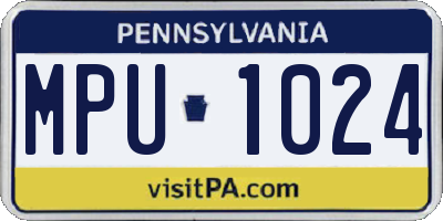 PA license plate MPU1024