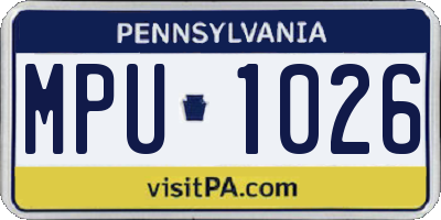 PA license plate MPU1026
