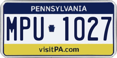 PA license plate MPU1027