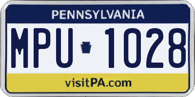 PA license plate MPU1028