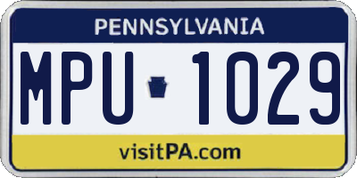 PA license plate MPU1029