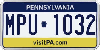 PA license plate MPU1032