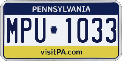 PA license plate MPU1033