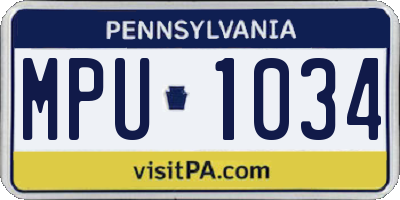 PA license plate MPU1034
