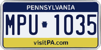 PA license plate MPU1035