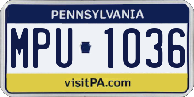 PA license plate MPU1036
